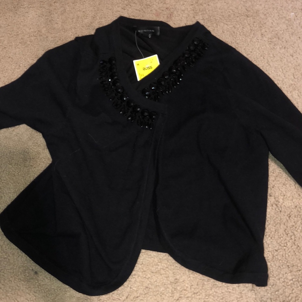 black dressy cardigan type thing